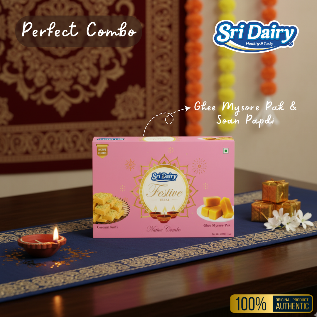 Ghee Mysore Pak and Coconut Burfi