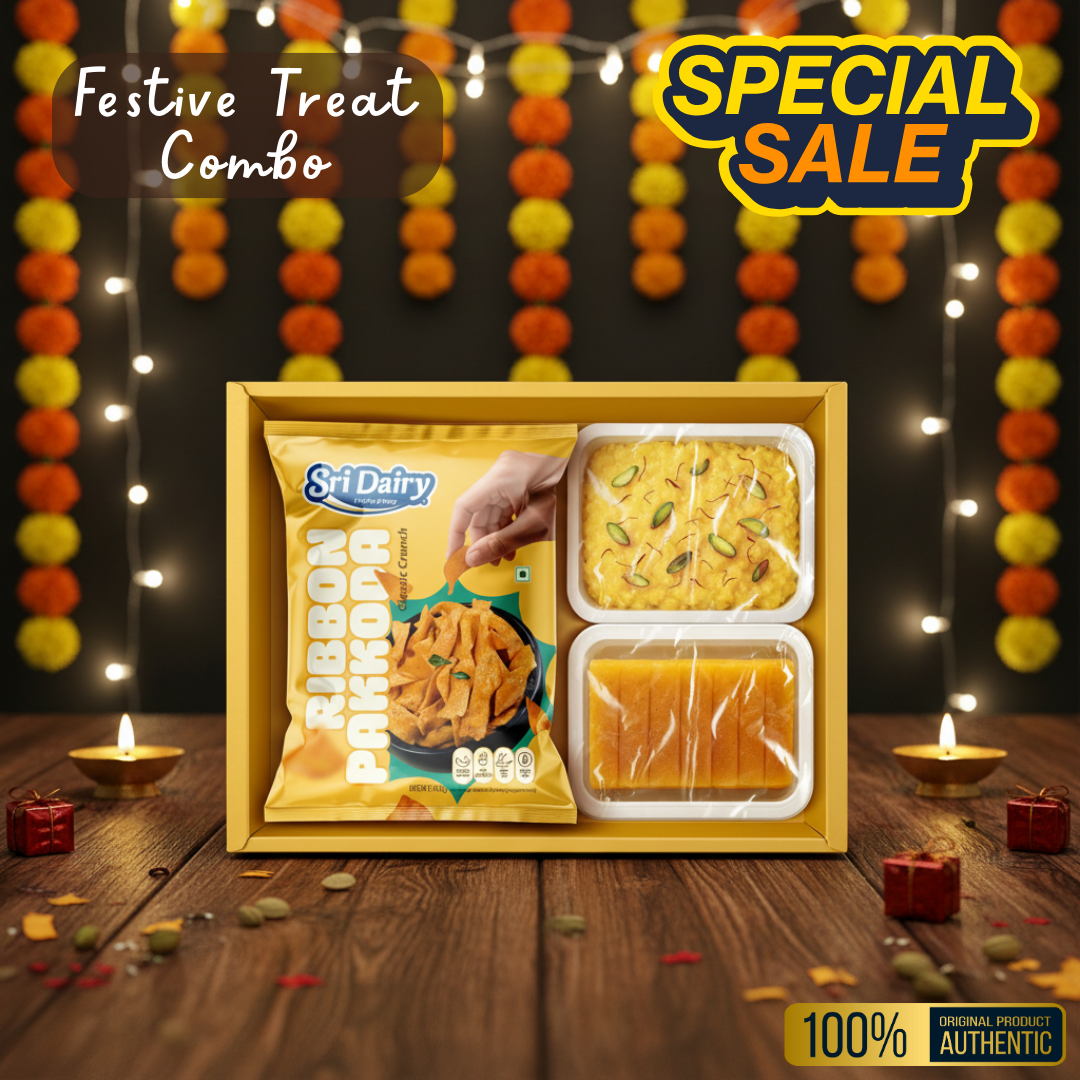 Festive Treat Premium - Milk Khoa, Ghee Mysore Pak & Ribbon Pakoda